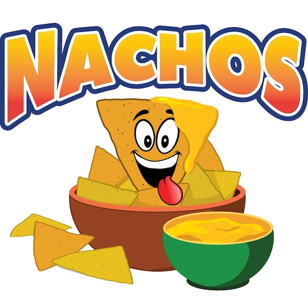 Safety Sign, 9 in Height, Vinyl, 6 in Length, Nachos